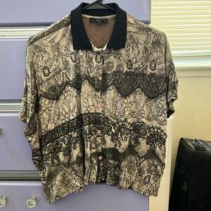 DIESEL// Cropped boxy blouse with collar